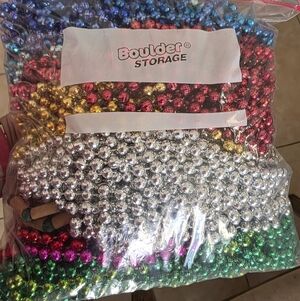 Full gallon ziploc with 96 beads necklaces multiple colors and styles